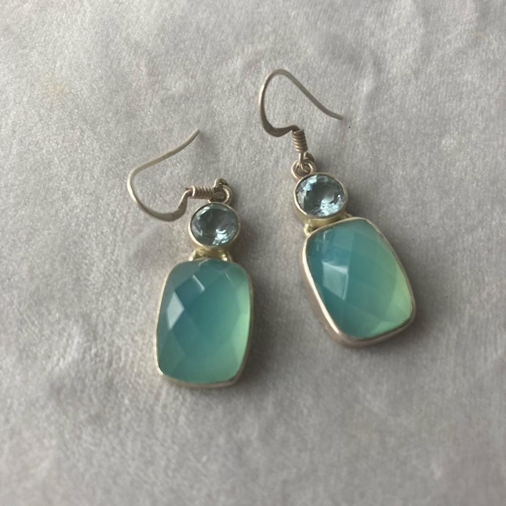 Sterling silver with glass earrings